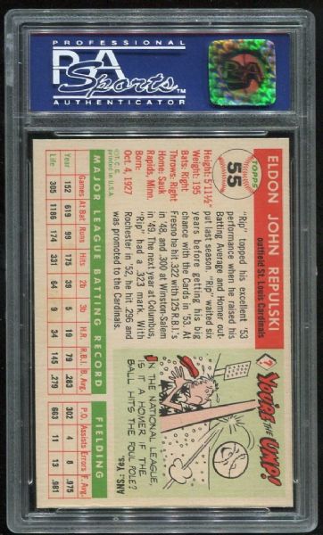 Lot Detail 1955 Topps 55 Rip Repulski PSA 8