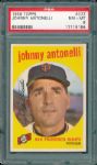 1959 Topps #377 Johnny Antonelli PSA 8