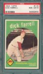 1959 Topps #175 Dick Farrell PSA 8