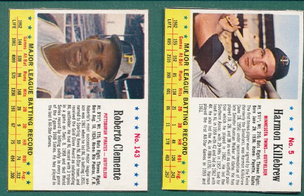 1963 Jello (6) Card Lot of HOFers W/Willie Mays