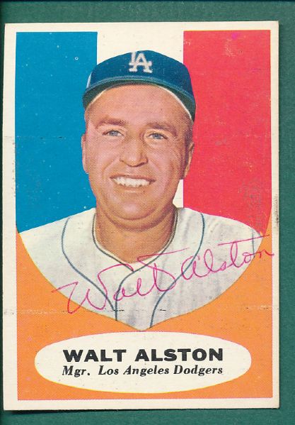 1961 Topps (12) Card Lot of Autographed Cards W/Walt Alston