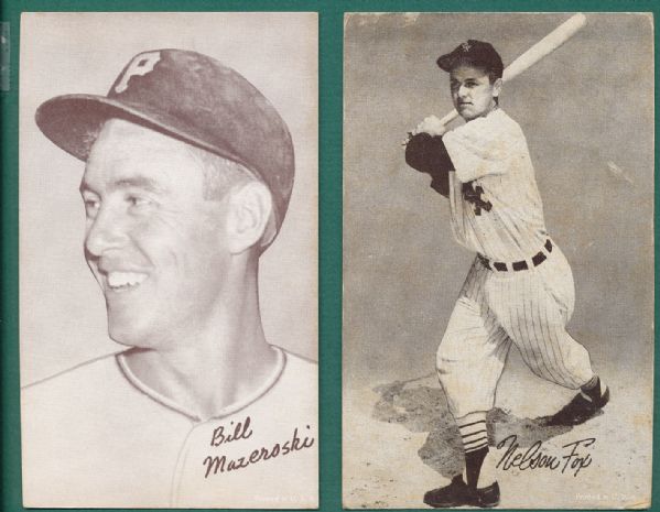 1947-66 Exhibits 36 Card Lot W/ Hall of Famers