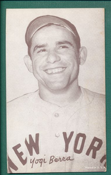 1947-66 Exhibits (6) Card Lot of Tough Variations W/Yogi Berra