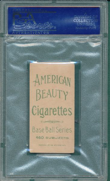 1909-1911 T206 Jennings, One Hand, American Beauty Cigarettes PSA 2 *Low Pop*
