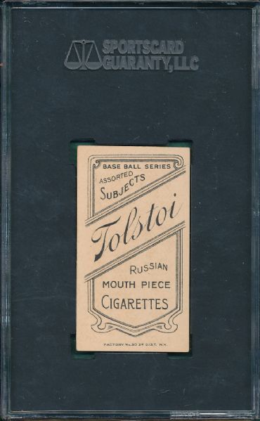 1909-1911 T206 Bradley, Batting, Tolstoi Cigarettes SGC 60 *Highest Graded*
