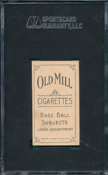 1909-1911 T206 Lajoie Old Mill Cigarettes SGC 60 *Only One Graded Higher*