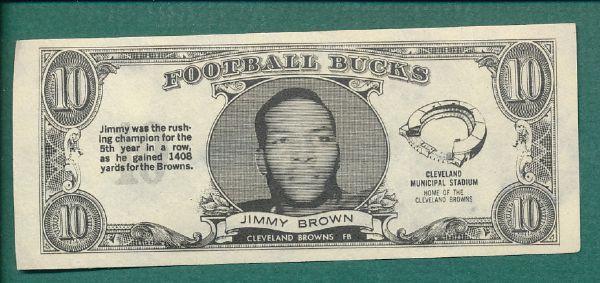 1962 Topps Football Bucks Lof of (12) W/Jim Brown