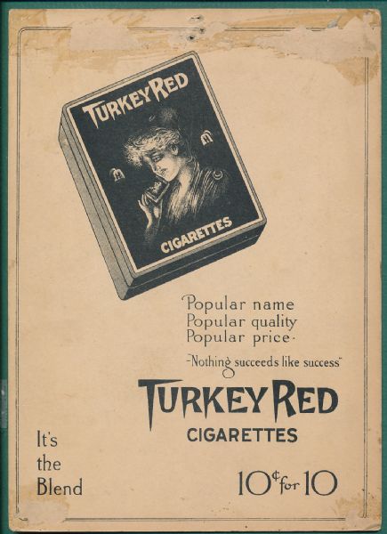 1910 T3 Frank Home Run Baker Turkey Red *Ad Back*