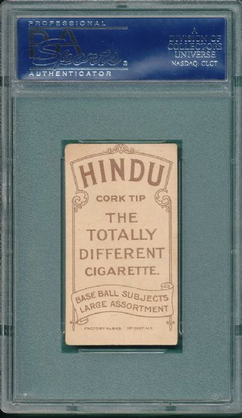 1909-1911 T206 McQuillan, Ball in Hand, Hindu Cigarettes PSA 3