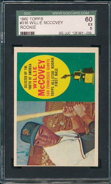 1960 Topps #316 Willie McCovey SGC 60 *Rookie*