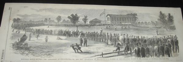 1865 Harpers Weekly, Depicting Baseball Match