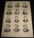 1885 Harpers Weekly Woodcut Depicting (6) Hall of Famers