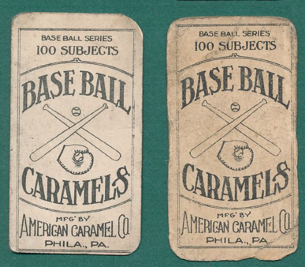 1909-11 E90-1 American Caramel (4) Card Lot W/Chase