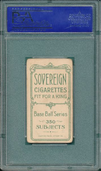 1909-1911 T206 Shipke Sovereign Cigarettes PSA 3