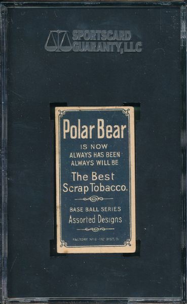 1909-1911 T206 Davis, On Front, Polar Bear Tobacco SGC 30