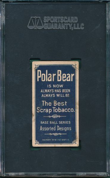 1909-1911 T206 Smith, Heinie, Polar Bear Tobacco SGC 40