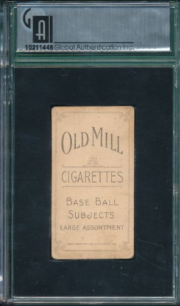 1909-1911 T206 Howell, Hand on Hip, Old Mill Cigarettes GAI 2.5