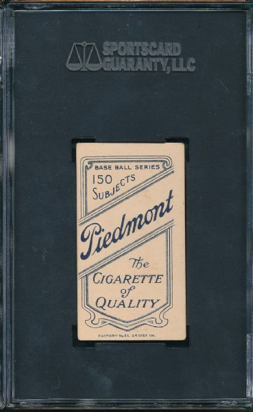 1909-1911 T206 Stone Piedmont Cigarettes SGC 35 *Double Name*