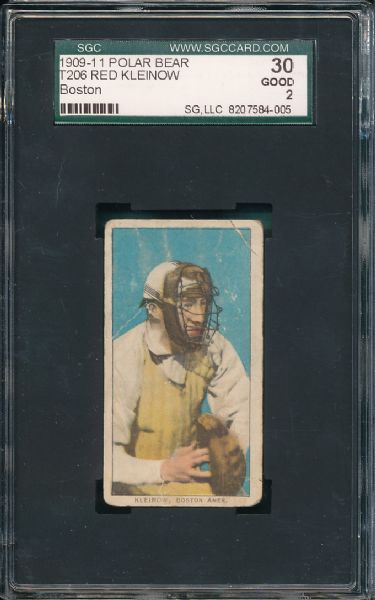 1909-1911 T206 Kleinow, Boston, Polar Bear Tobacco SGC 30