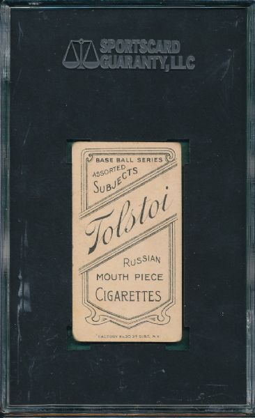 1909-1911 T206 Gray, Tolstoi Cigarettes SGC 40