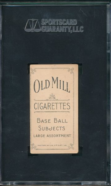 1909-1911 T206 Egan, Old Mill Cigarettes SGC 60 *Highest Graded SGC*