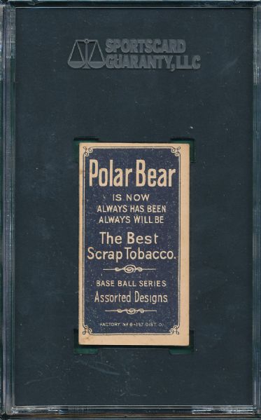 1909-1911 T206 Chase, Throwing, Dark Cap, Polar Bear Tobacco SGC 70 *Highest Graded*