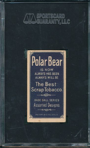 1909-1911 T206 Devore Polar Bear Tobacco SGC 50 *Only One Graded Higher*
