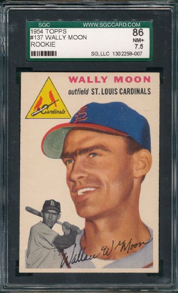 1954 Topps #137 Wally Moon SGC 86 *Rookie*