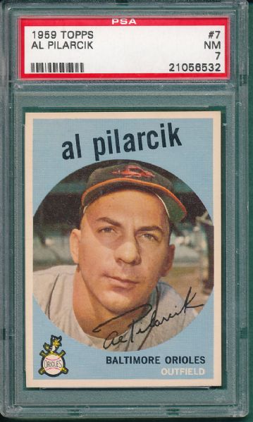 1959 Topps #07 Al Pilarcik & #126 Eddie Haas (2) Card Lot PSA 7