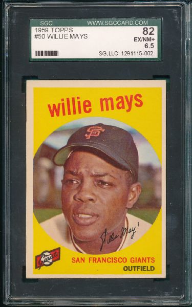 1959 Topps #050 Willie Mays SGC 82