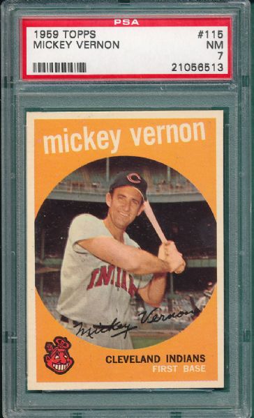 1959 Topps #115 Mickey Vernon PSA 7