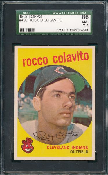 1959 Topps #420 Rocco Colavito SGC 86
