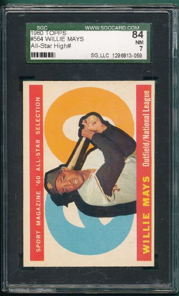 1960 Topps #564 Willie Mays A S, SGC 84 *High # *