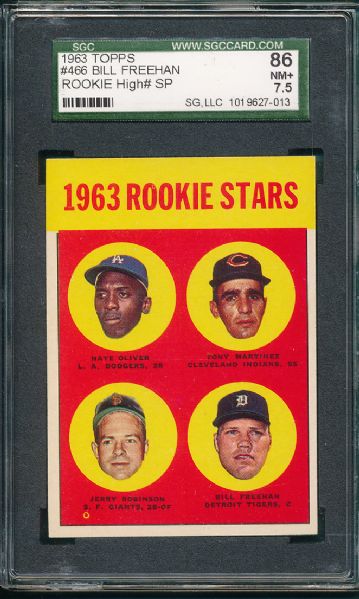 1963 Topps #466 Rookie Stars SGC 86 *High #, SP*