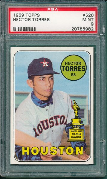 1969 Topps #526 Hector Torres PSA 9