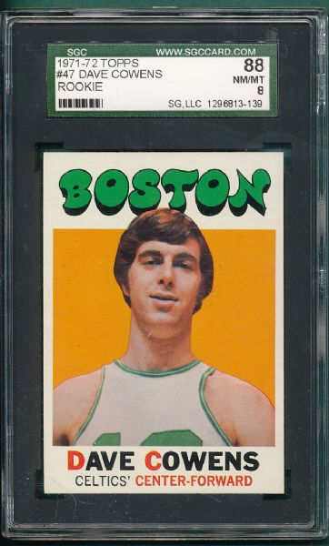 1971-72 Topps Baketball #47 Dave Cowens SGC 88 *Rookie*