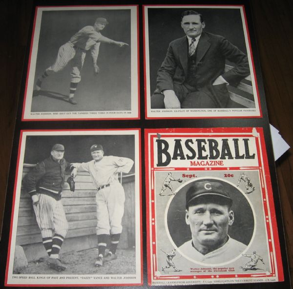 1930s Baseball Magazine Photo Lot (9) W/Cobb, Mathewson & Johnson