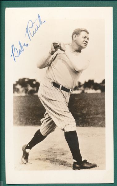 Babe Ruth Photo With Autograph *Nurse Signature*