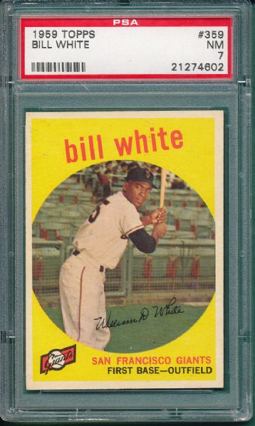 1959 Topps #359 Bill White PSA 7