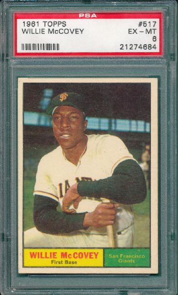 1961 Topps #517 Willie McCovey PSA 6 *High Number*