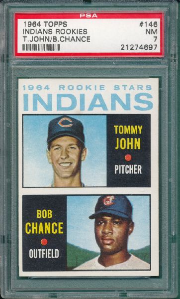 1964 Topps #146 Tommy John *Rookie* PSA 7