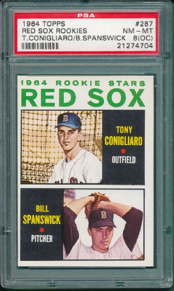 1964 Topps #287 Tony Conigliaro *Rookie* PSA 8(OC)