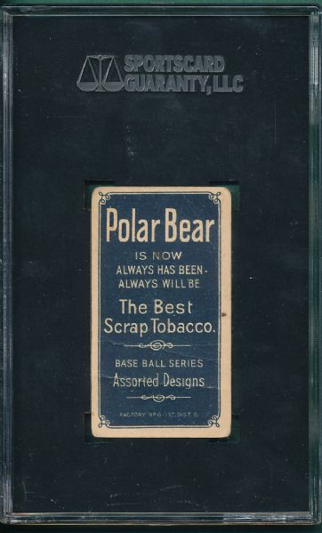 1909-1911 T206 Pfeister, Throwing, Polar Bear Tobacco SGC 30