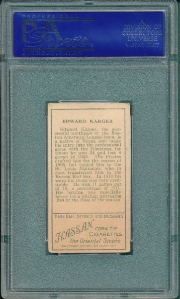 1911 T205 Ed Karger PSA 4