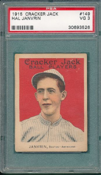 1915 Cracker Jack #149 Hal Janvrin PSA 3