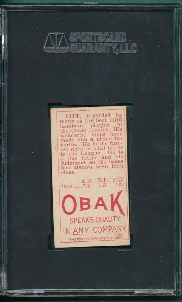 1911 T212 Vitt Obak Cigarettes SGC 30
