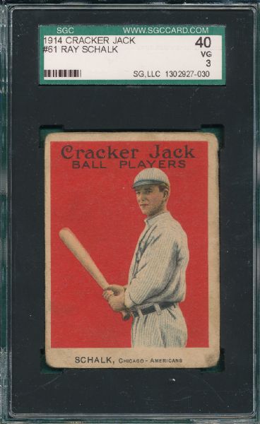 1914 Cracker Jack #61 Ray Schalk SGC 40 *Rookie*