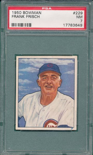 1950 Bowman #229 Frank Frisch PSA 7