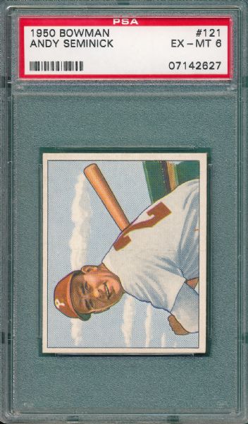 1950 Bowman #81 Northey & #121 Sminick, 2 Card Lot, PSA 6