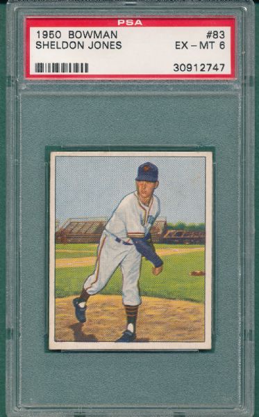 1950 Bowman #83 Jones & #247 Noren, 2 Card Lot, PSA 6